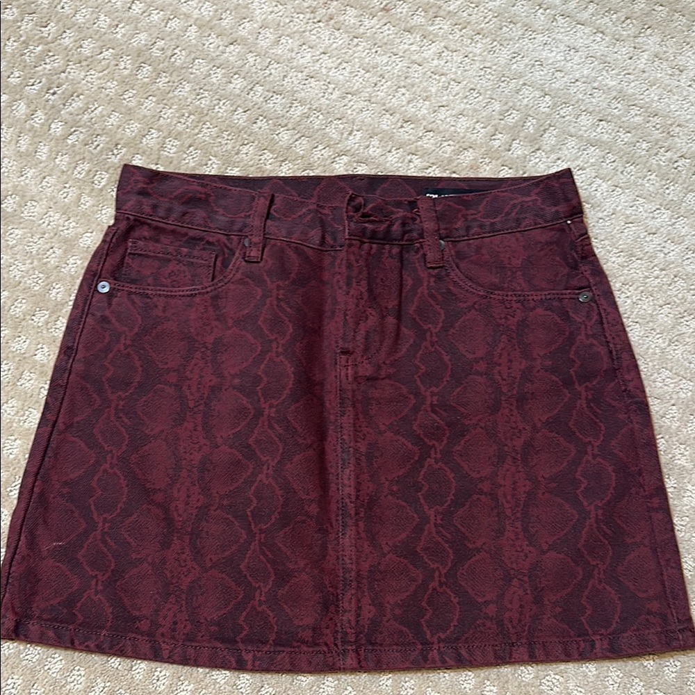 Blank NYC Red and Black A-Line Mini Skirt